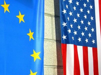 Флаги ЕС и США. Фото: newsper.net