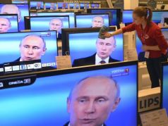 Путин в телевизоре. Фото: brd24.com