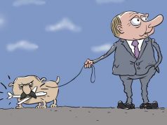 "Когда хозяин недоглядел - случай с самолетом в Минске". Карикатура С.Елкина: dw.com
