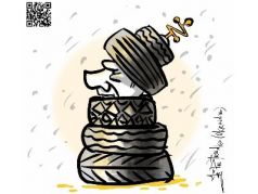 Тяжелая шапка мономаха, особенно когда повсюду дроны... Карикатура А.Петренко: t.me/PetrenkoAndryi