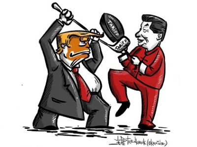 Америка vs. КНР: кто кого? Карикатура А.Петренко: t.me/PetrenkoAndryi